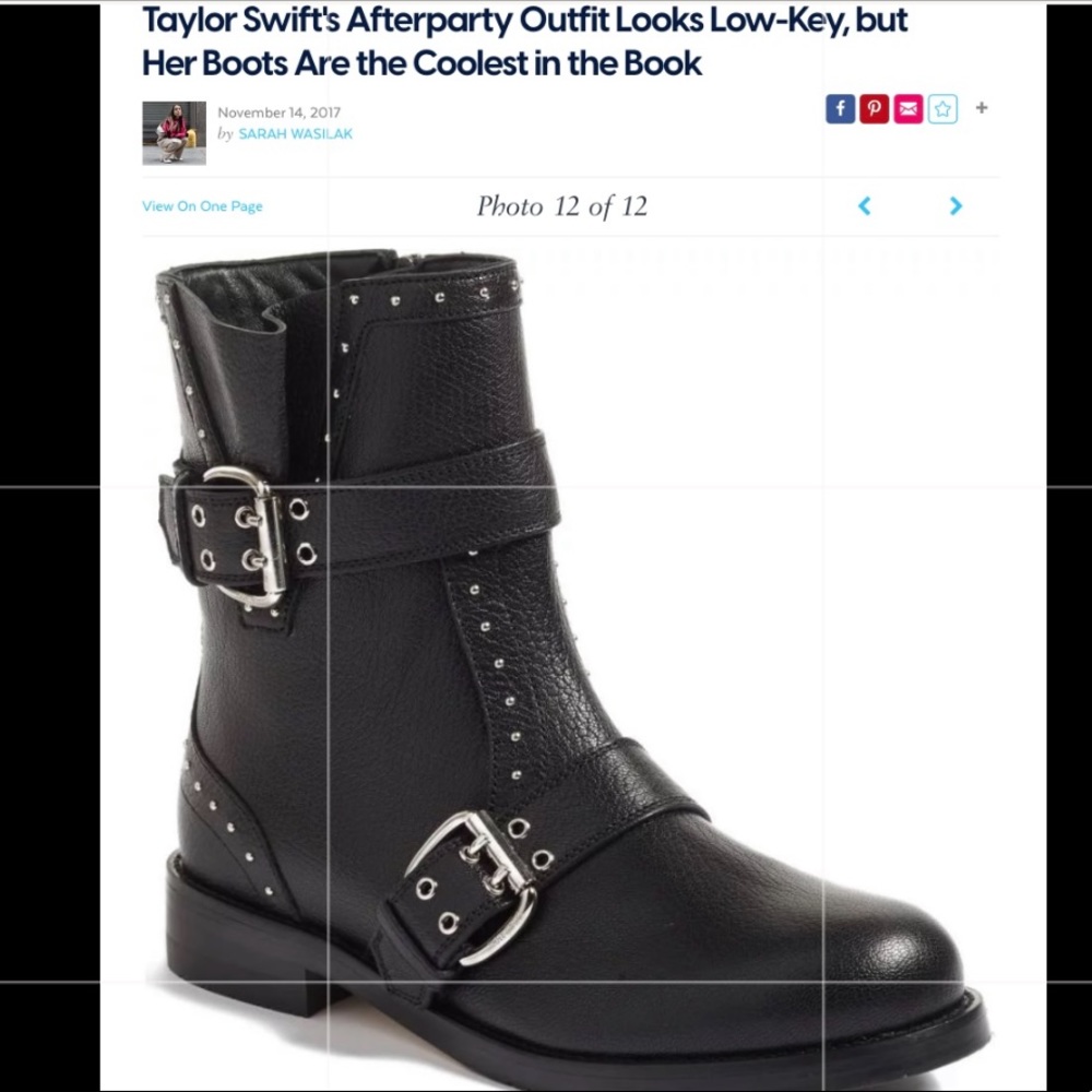 JIMMY CHOO Blyss Black Combat Bootie Size EU37/US 6.5